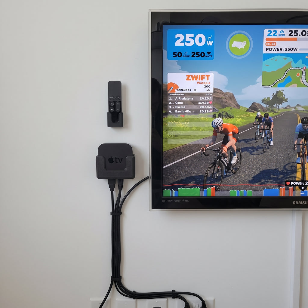 RideHub holder til Apple TV ved hometrainer